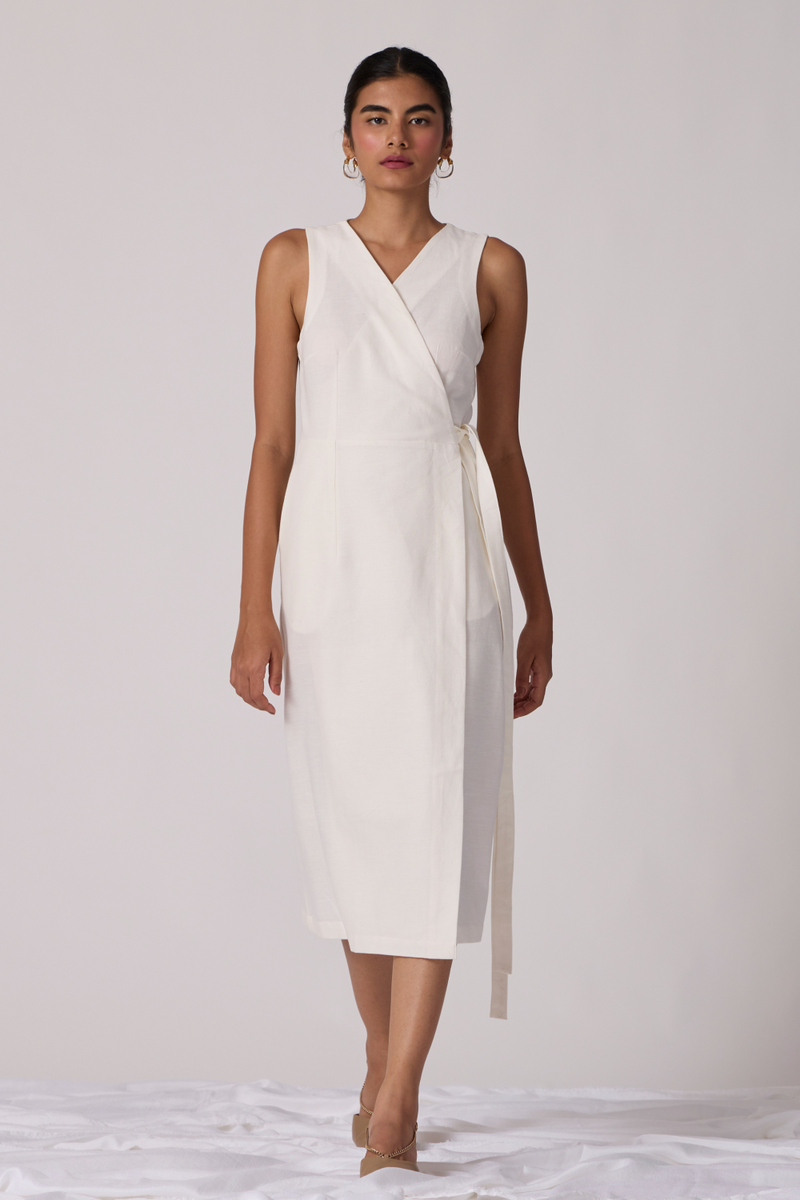 Arandi Milk Dress cotton by The Summer House in white color for women Worldwide