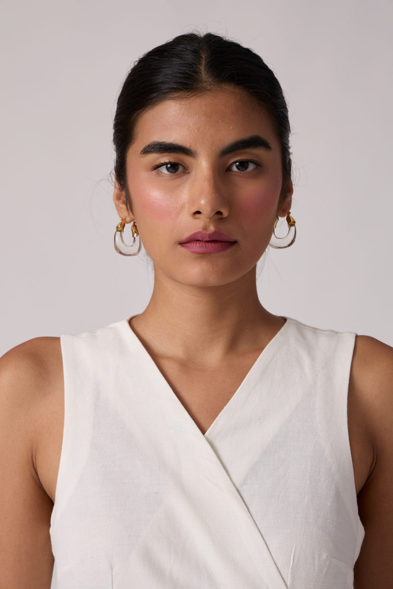 Arandi Milk Dress cotton by The Summer House in white color for women Worldwide