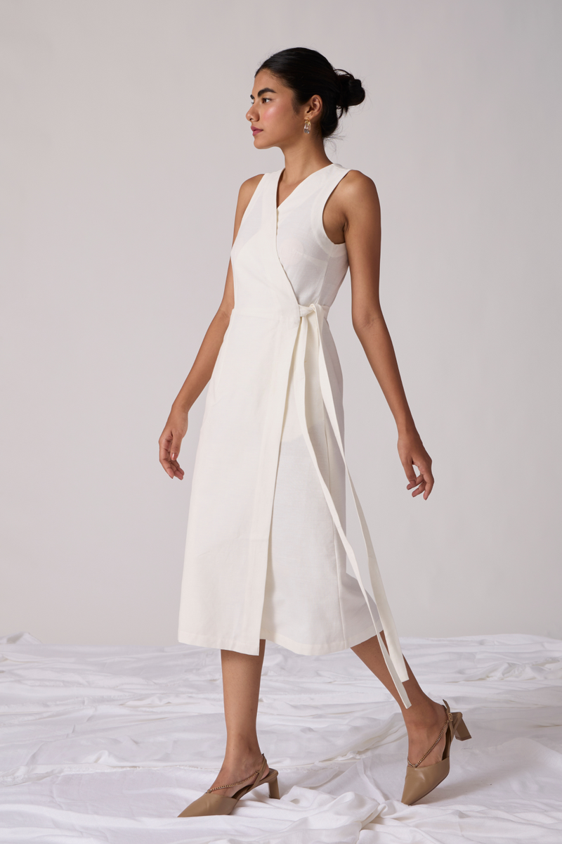 Arandi Milk Dress cotton by The Summer House in white color for women Worldwide