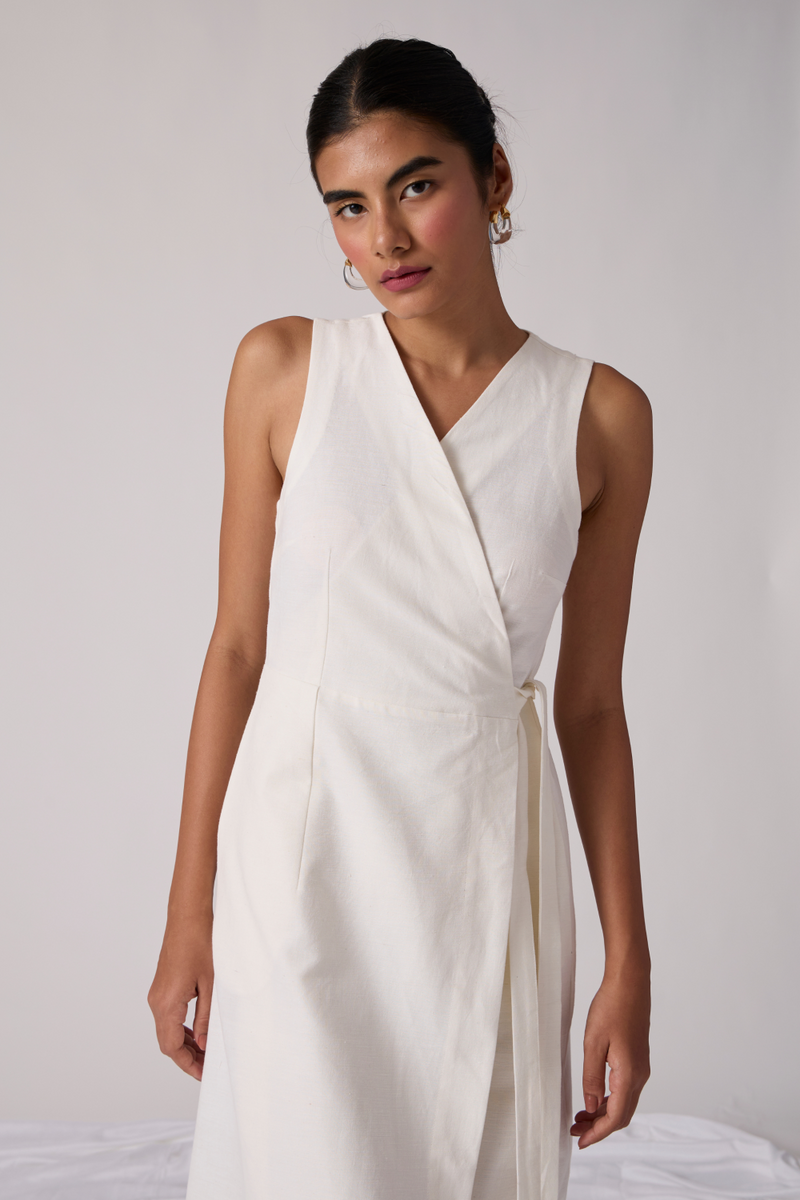 Arandi Milk Dress cotton by The Summer House in white color for women Worldwide