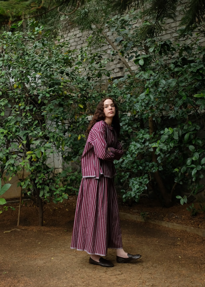 Araya - Wine Stripes silk by MASON AND MILL for women Worldwide
