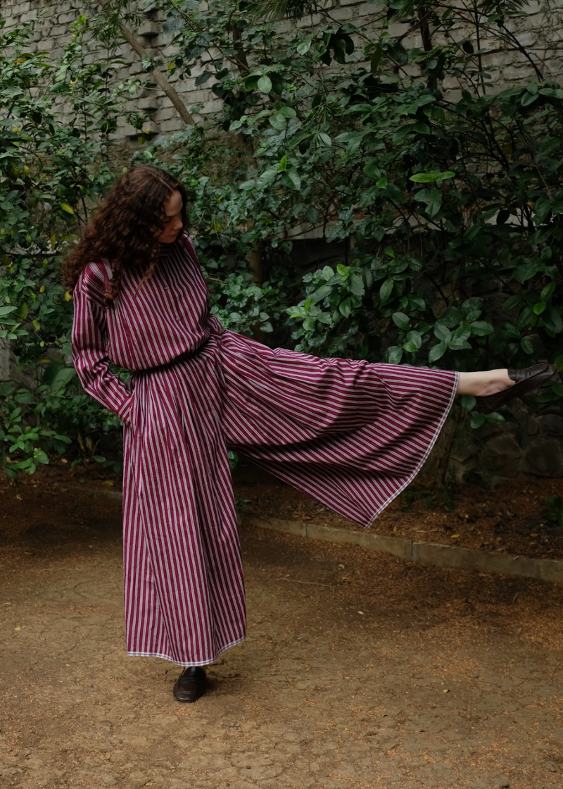 Araya - Wine Stripes silk by MASON AND MILL for women Worldwide