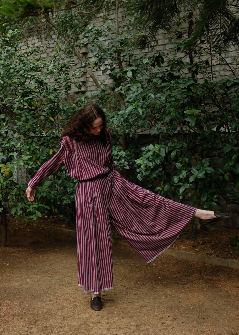 Araya - Wine Stripes silk by MASON AND MILL for women Worldwide