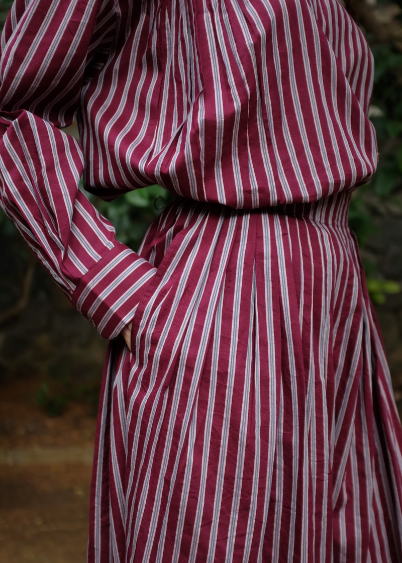 Araya - Wine Stripes silk by MASON AND MILL for women Worldwide