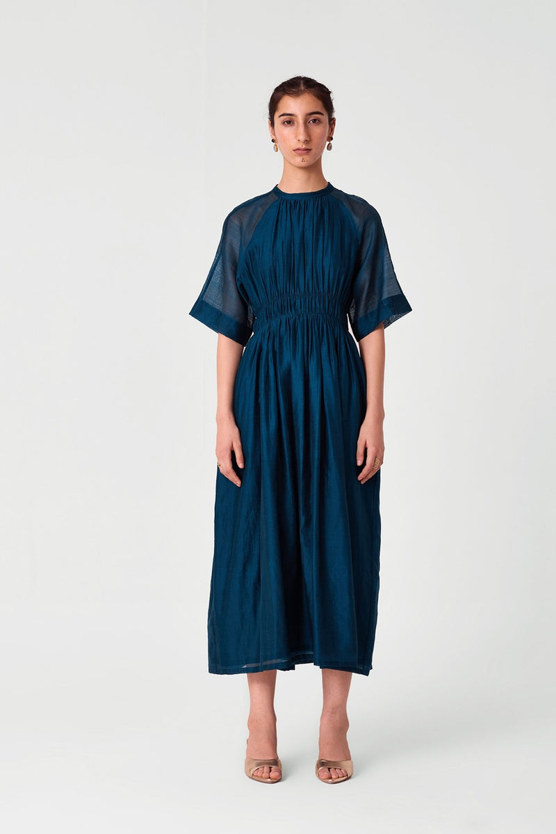 Arha Teal Handwoven Dress