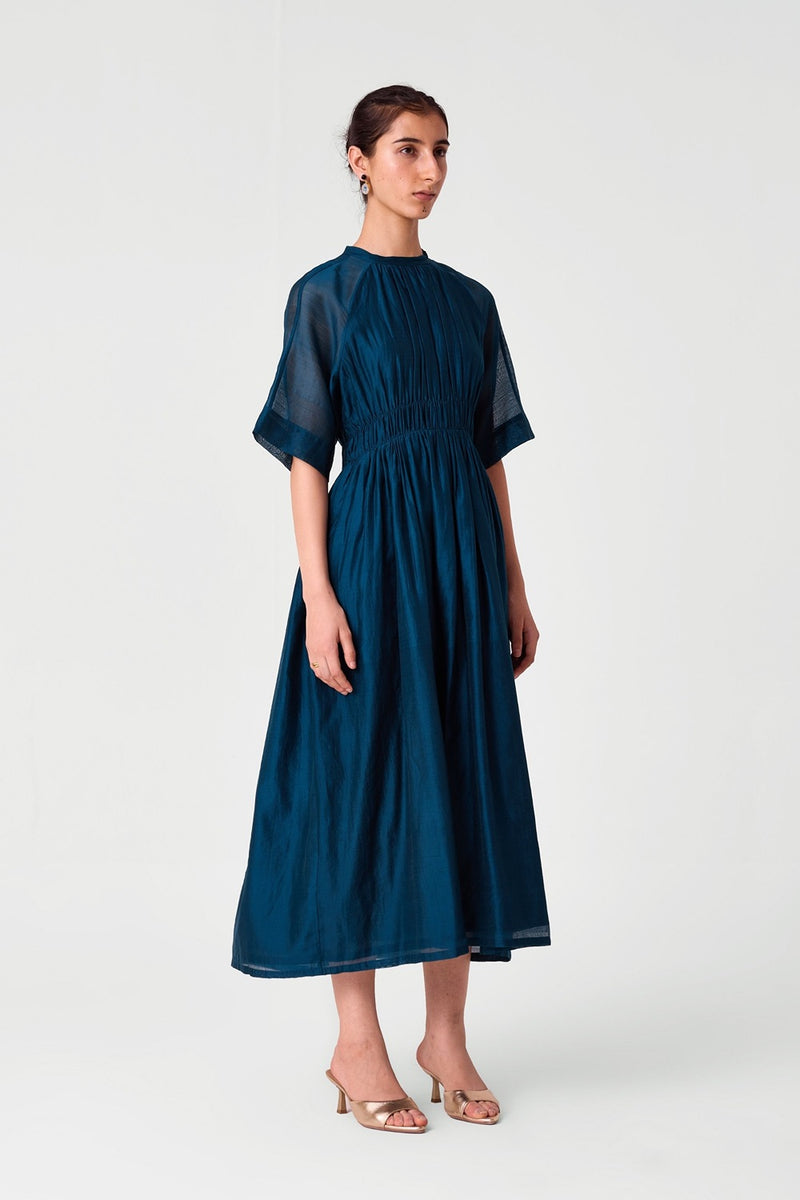Arha Teal Handwoven Dress