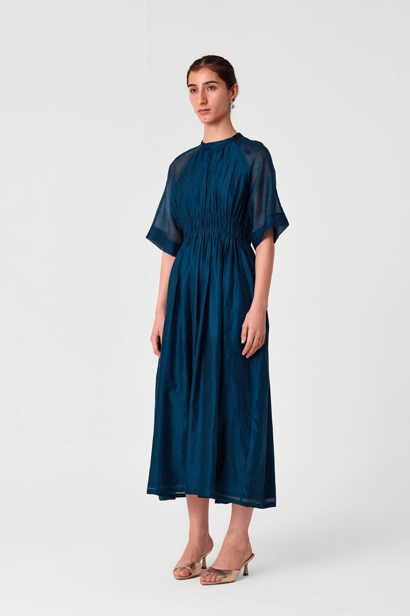 Arha Teal Handwoven Dress