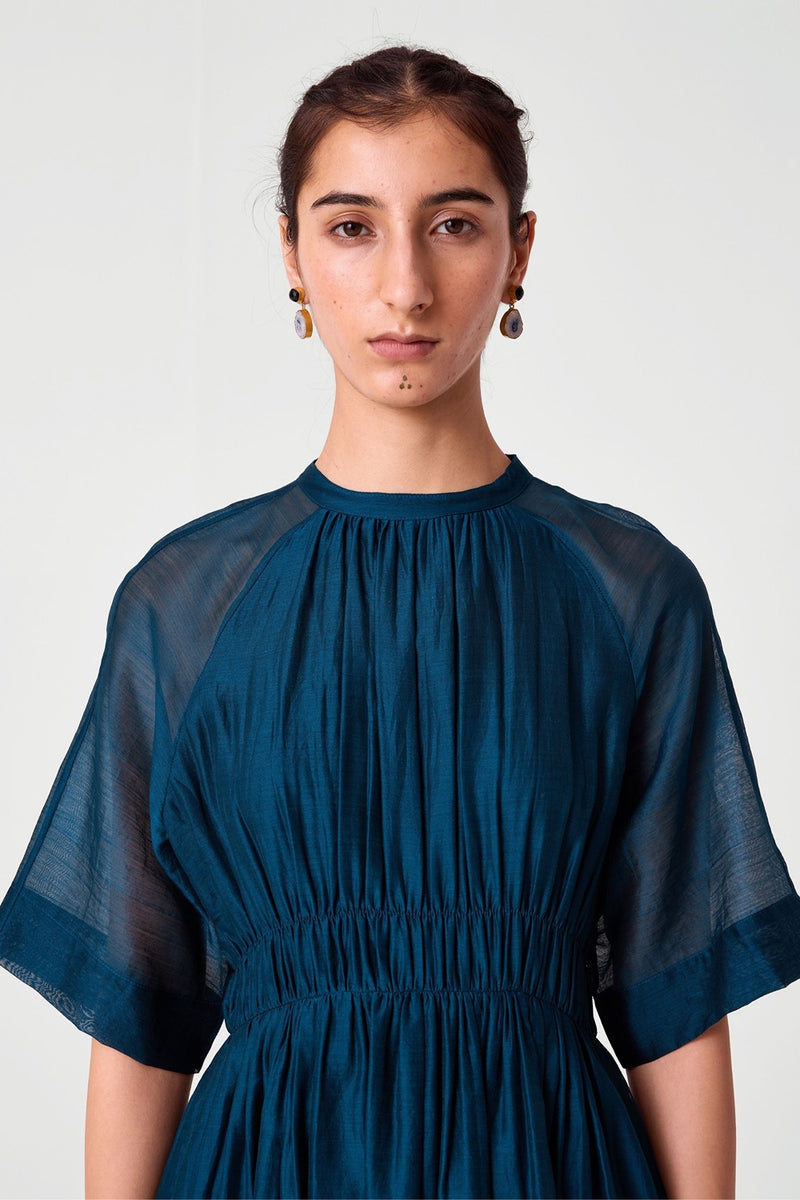Arha Teal Handwoven Dress