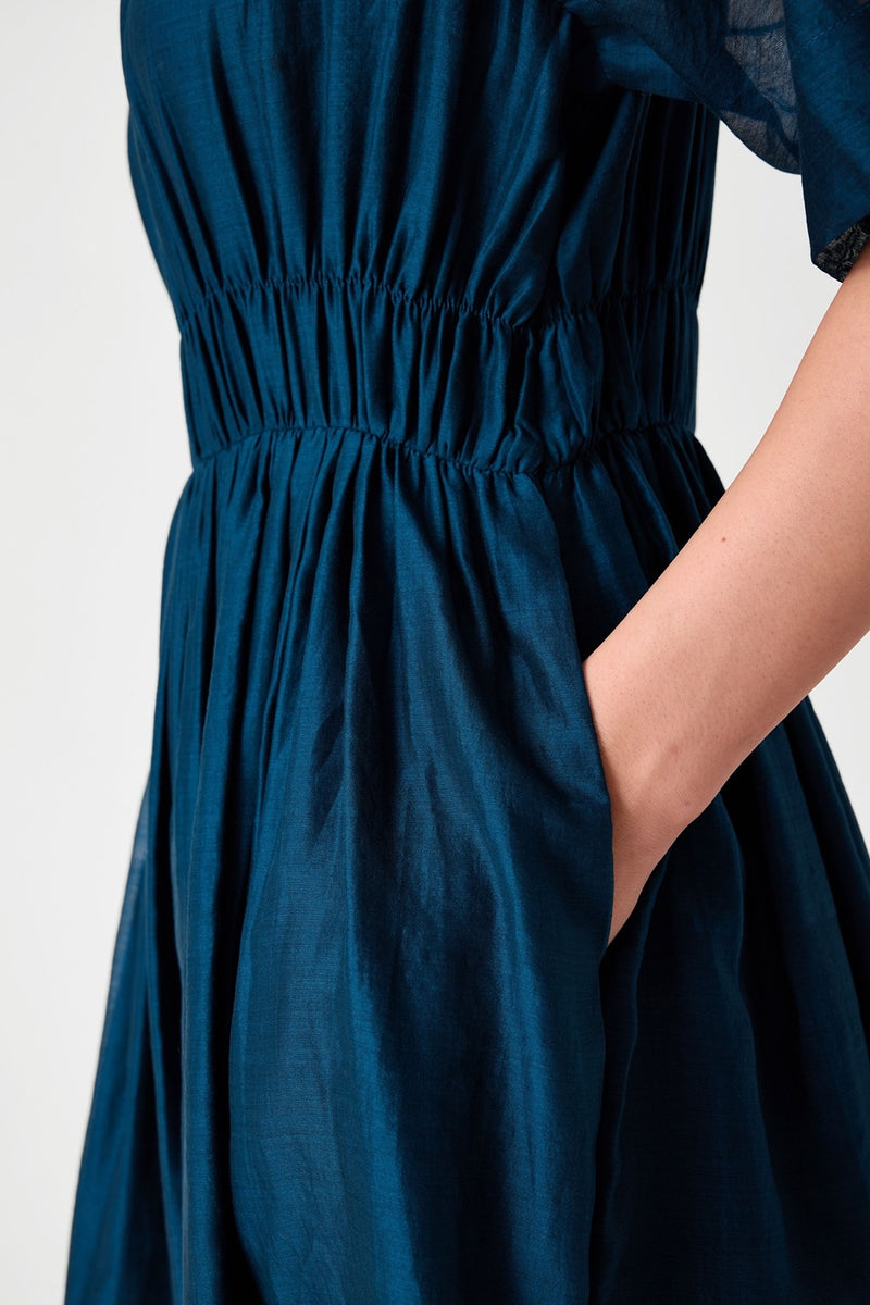 Arha Teal Handwoven Dress