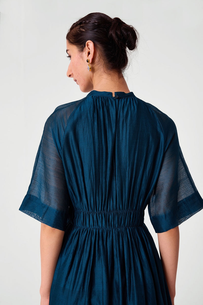 Arha Teal Handwoven Dress