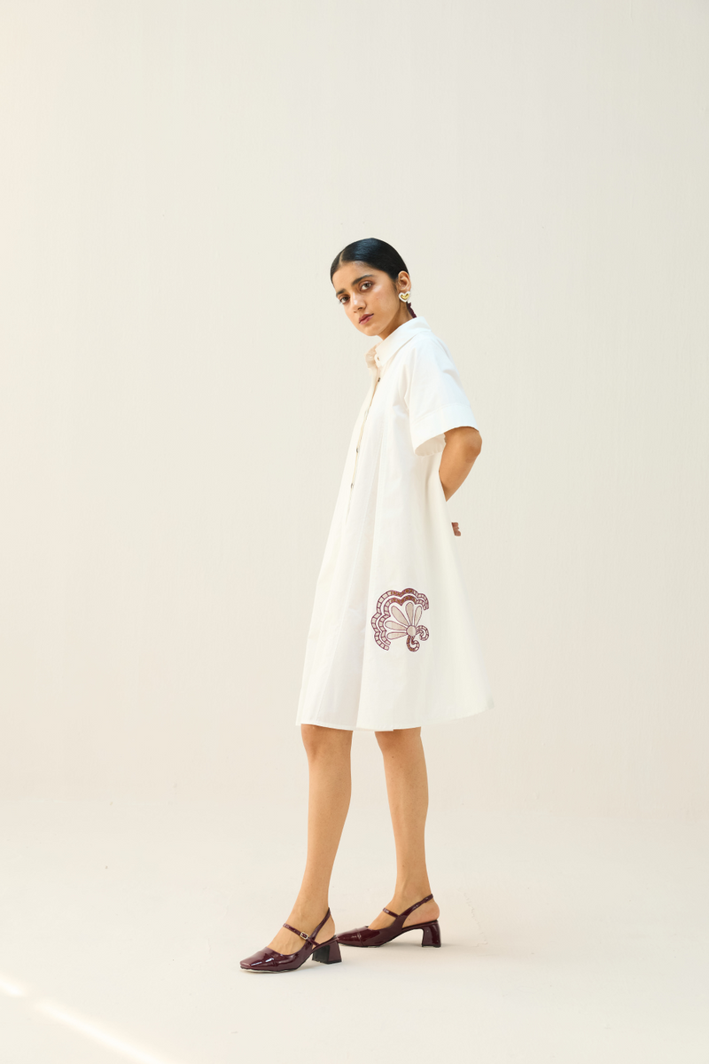 Arise Organic Cotton Shirt Dress cotton by Sui in white color for women Worldwide