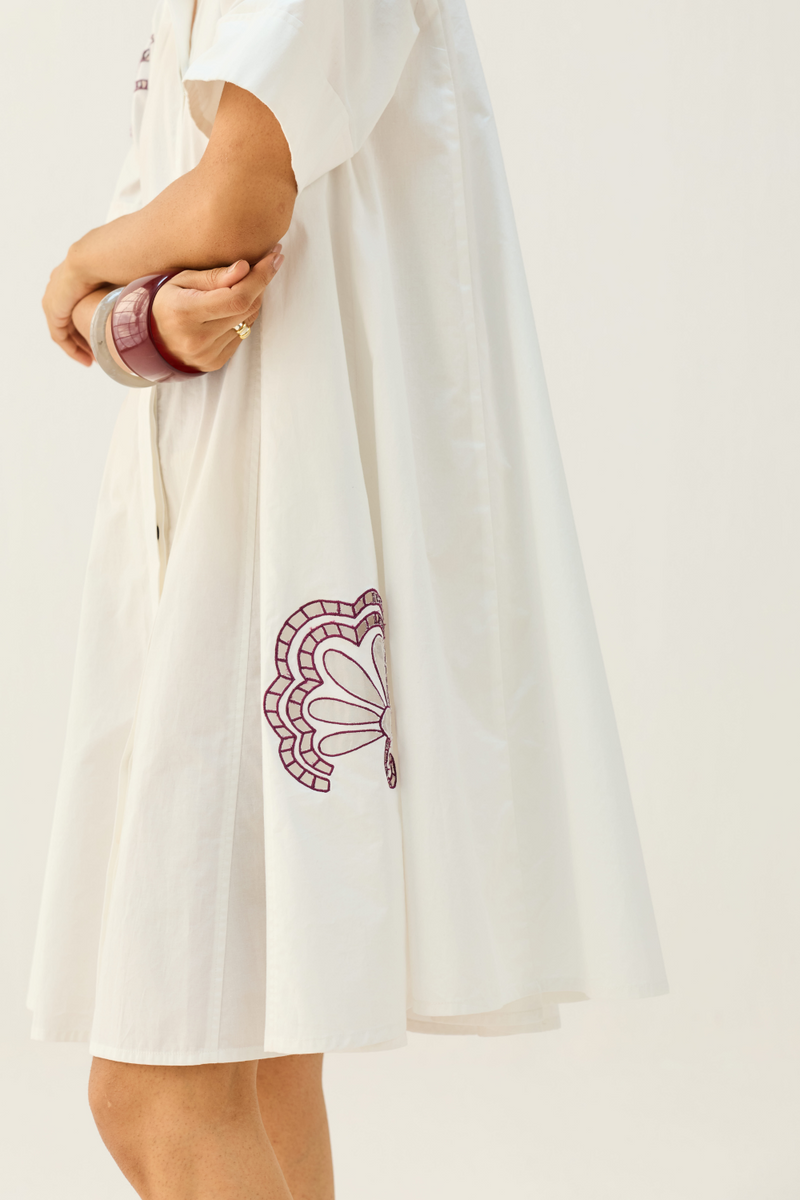 Arise Organic Cotton Shirt Dress cotton by Sui in white color for women Worldwide