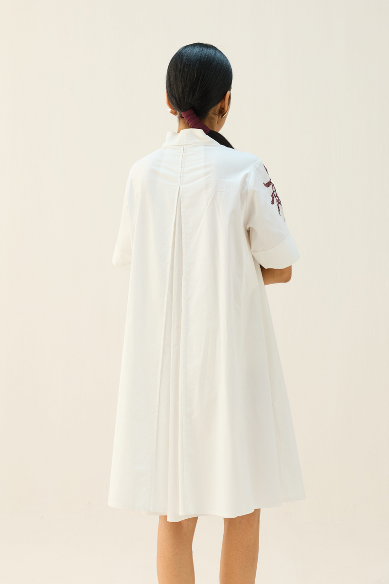 Arise Organic Cotton Shirt Dress cotton by Sui in white color for women Worldwide