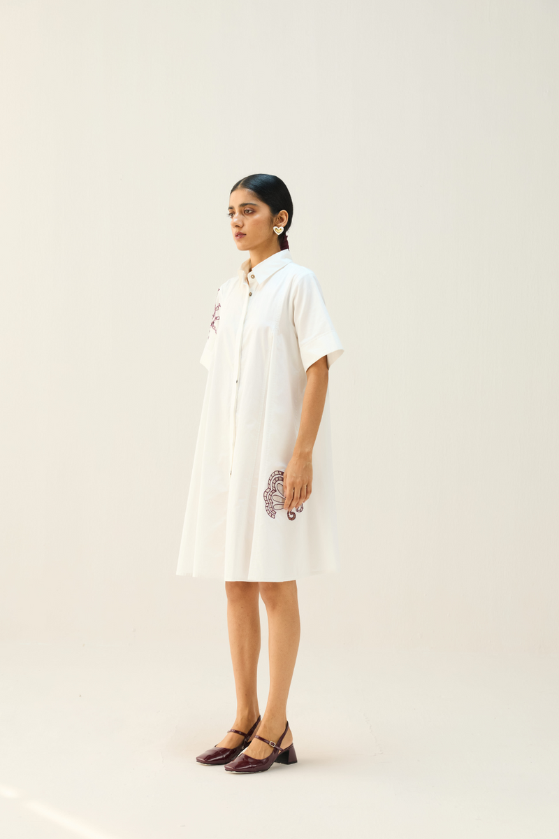 Arise Organic Cotton Shirt Dress cotton by Sui in white color for women Worldwide