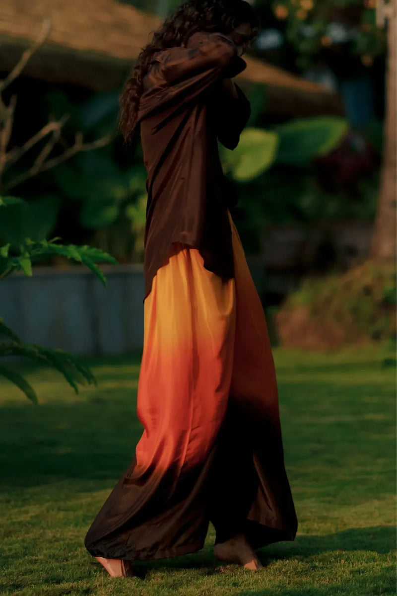 Arka Sunset Silk Set silk by Ituvana for women Worldwide