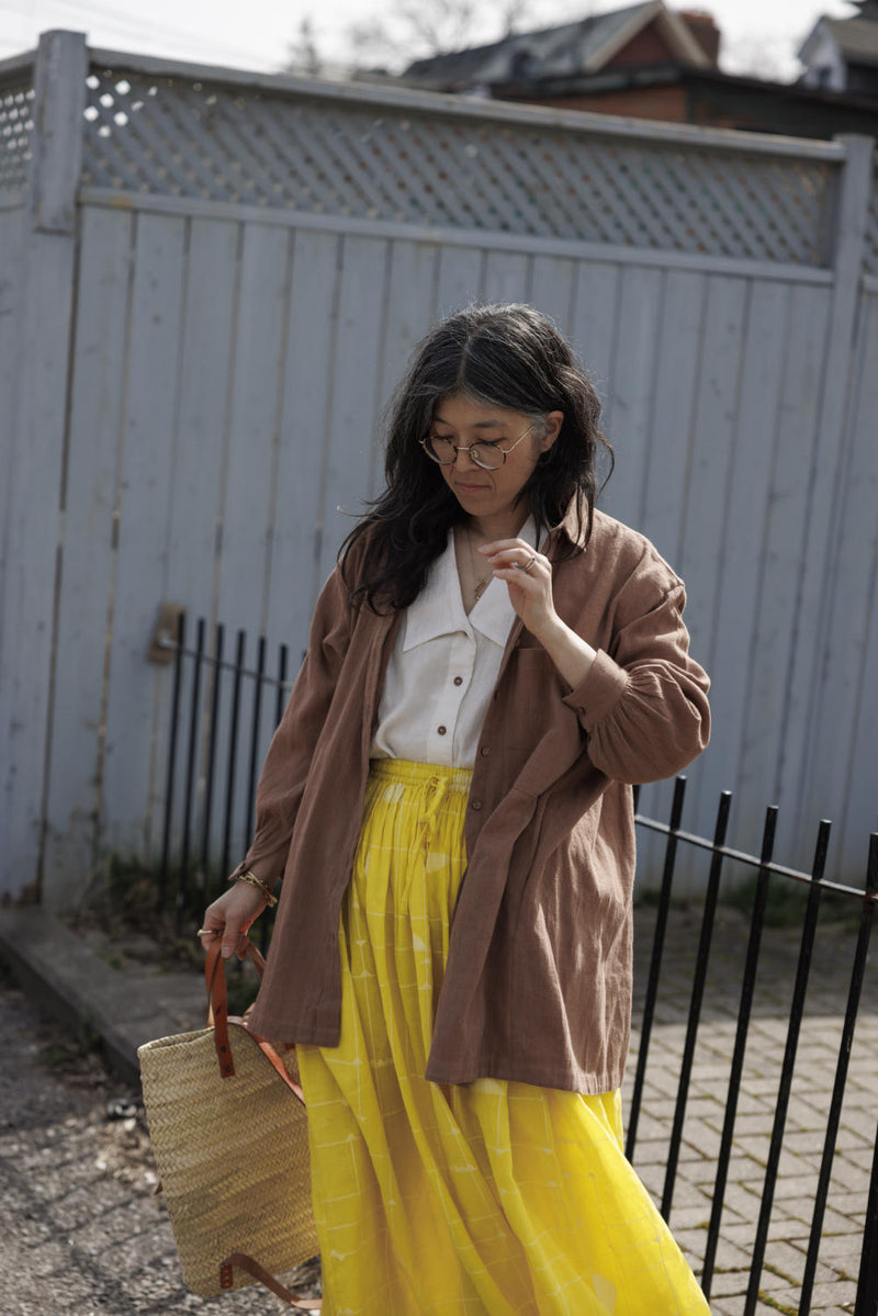 Artist Smock - Original 100% cotton by World of Crow in beige color for women Worldwide