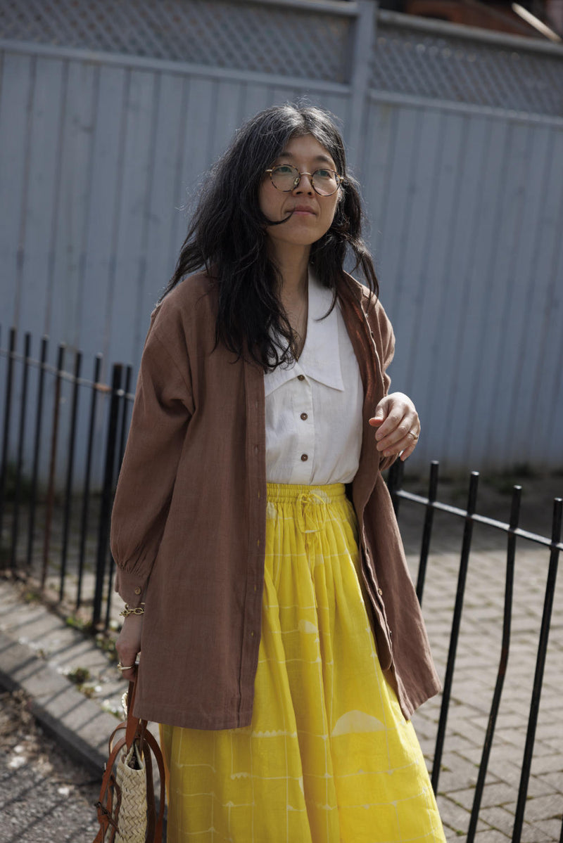 Artist Smock - Original 100% cotton by World of Crow in beige color for women Worldwide
