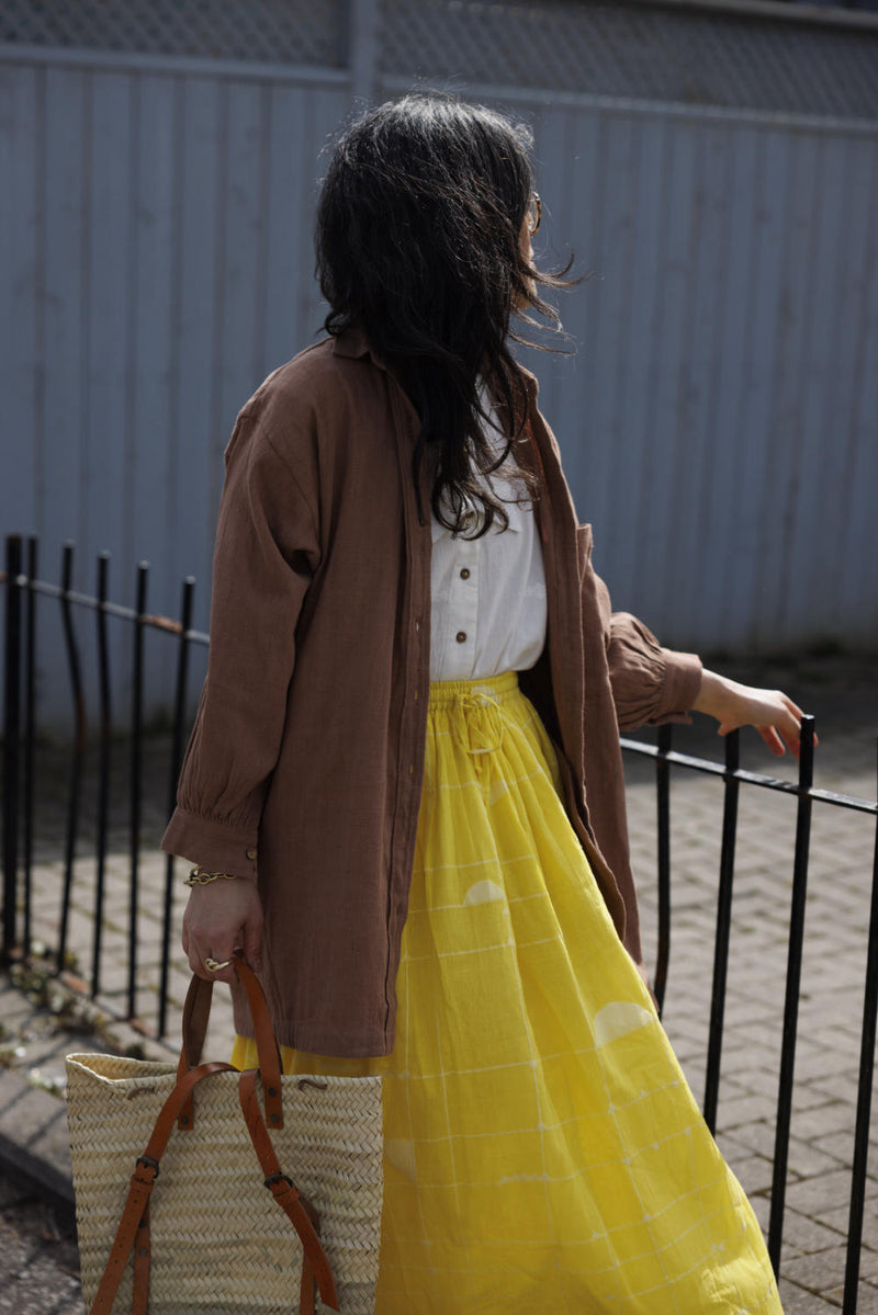 Artist Smock - Original 100% cotton by World of Crow in beige color for women Worldwide