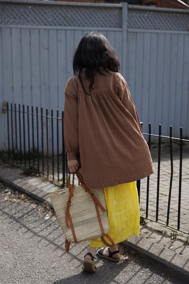Artist Smock - Original 100% cotton by World of Crow in beige color for women Worldwide