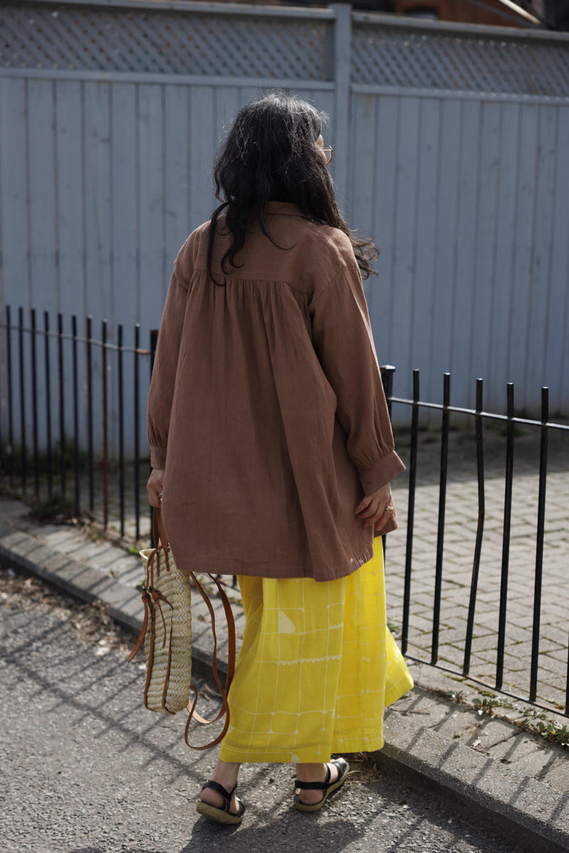 Artist Smock - Original 100% cotton by World of Crow in beige color for women Worldwide