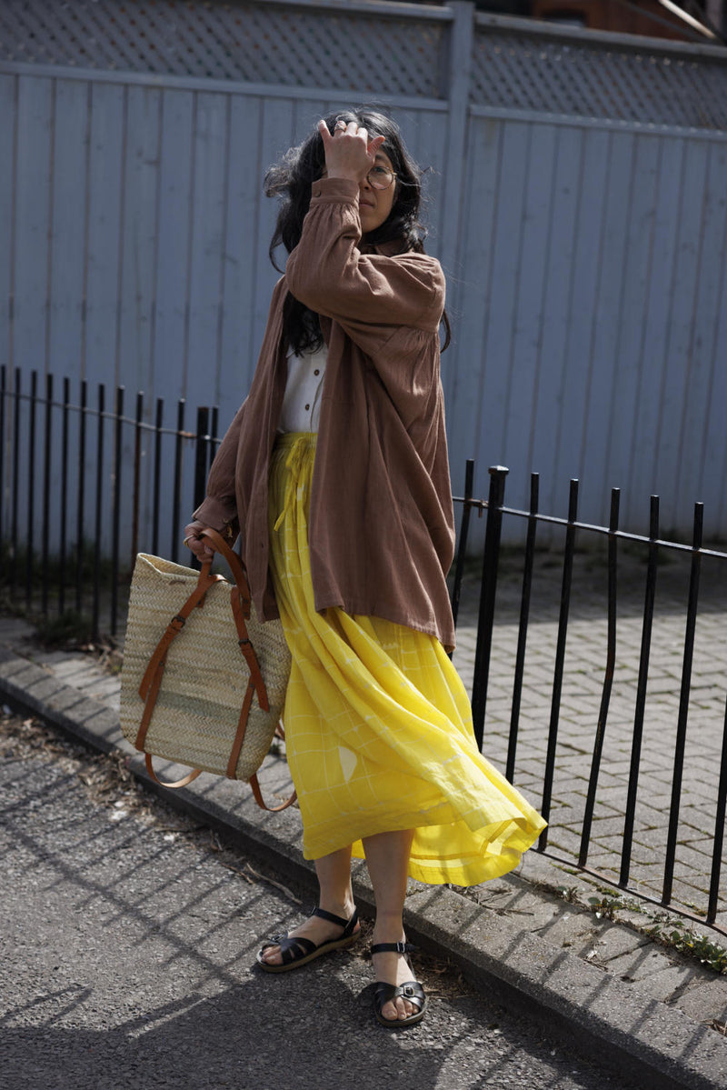 Artist Smock - Original 100% cotton by World of Crow in beige color for women Worldwide