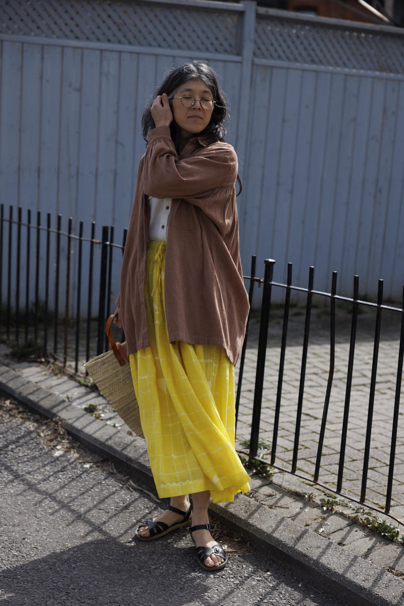 Artist Smock - Original 100% cotton by World of Crow in beige color for women Worldwide