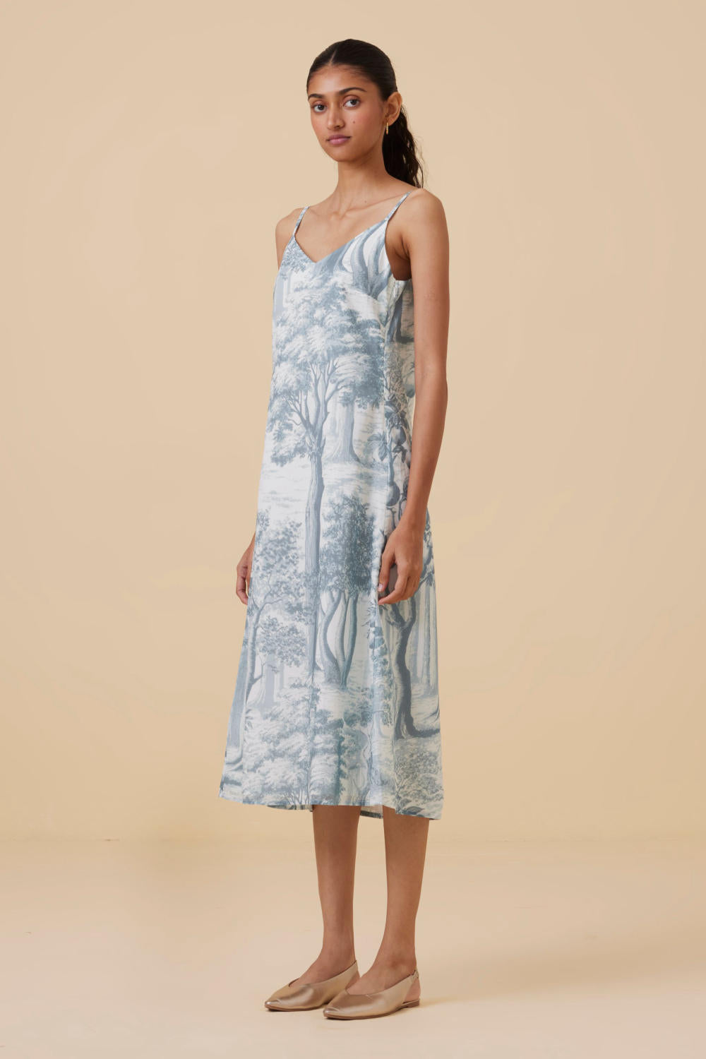 Aseel Blue Print Handwoven Dress