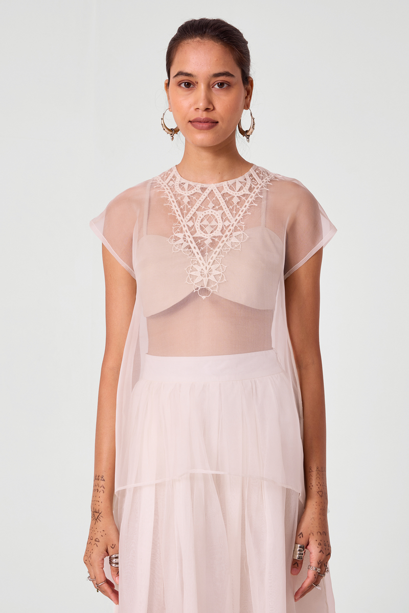 Asmee Off White Embroidered Top