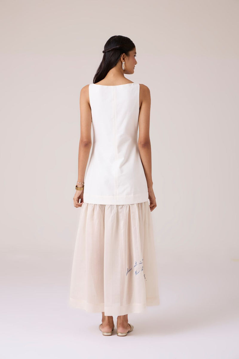 Astra White Embroidered Maxi Dress chanderi by The Summer House in white color for women Worldwide