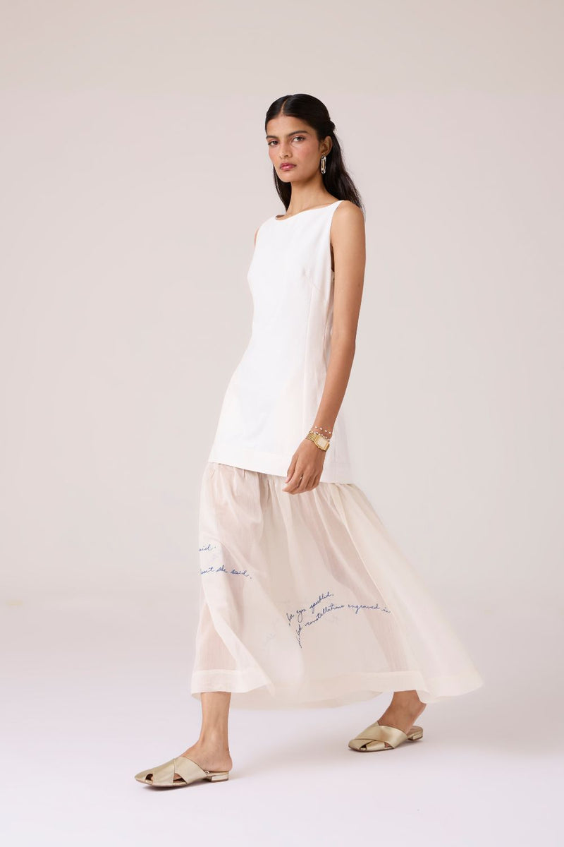 Astra White Embroidered Maxi Dress chanderi by The Summer House in white color for women Worldwide
