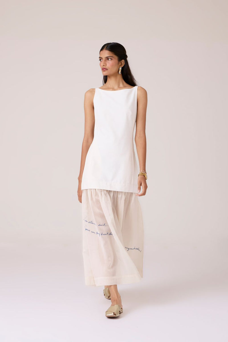 Astra White Embroidered Maxi Dress chanderi by The Summer House in white color for women Worldwide