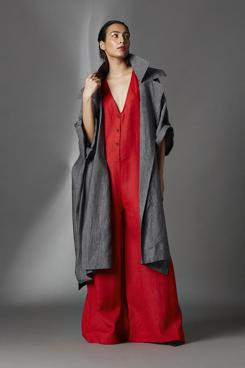 Audrey Jacket-Steel Grey by Chola in grey color for women Worldwide