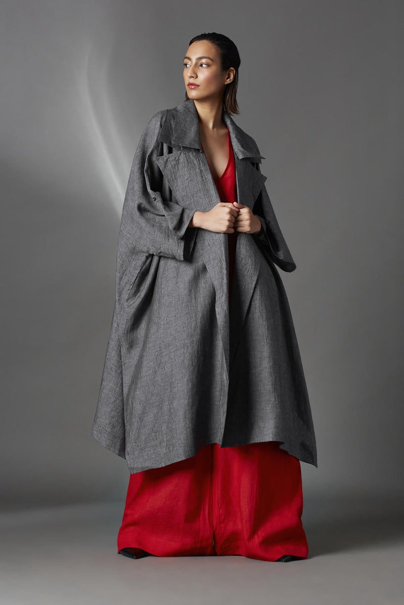 Audrey Jacket-Steel Grey by Chola in grey color for women Worldwide