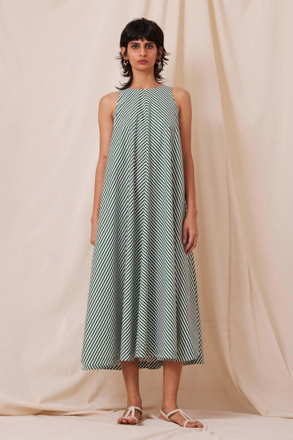 Audric Dress - Green Stripe