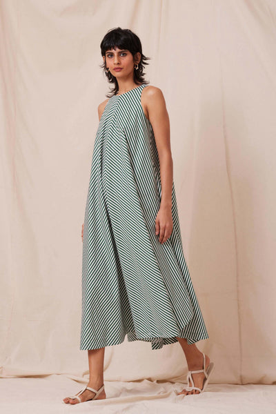 Audric Dress - Green Stripe