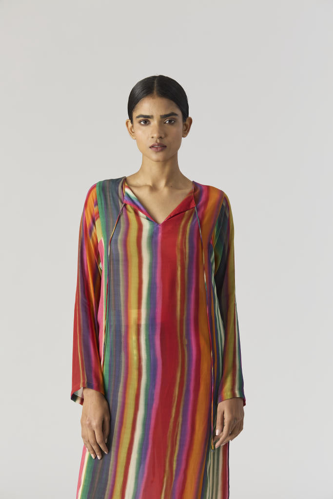 AURORA CREPE KURTA SET mul by Yam in multi color for women Worldwide