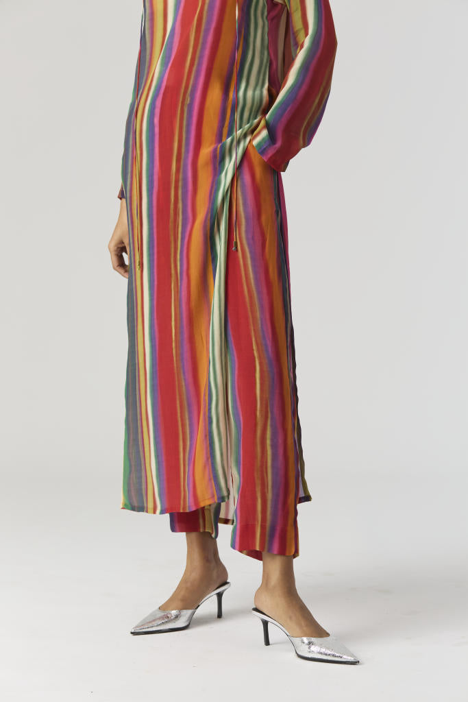 AURORA CREPE KURTA SET mul by Yam in multi color for women Worldwide