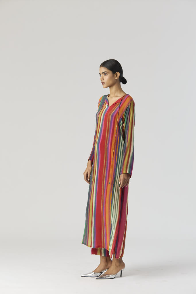 AURORA CREPE KURTA SET mul by Yam in multi color for women Worldwide
