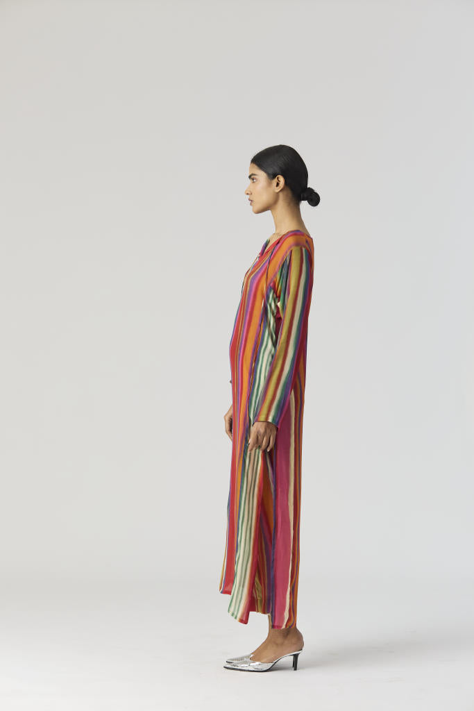 AURORA CREPE KURTA SET mul by Yam in multi color for women Worldwide