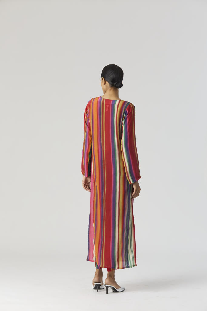 AURORA CREPE KURTA SET mul by Yam in multi color for women Worldwide