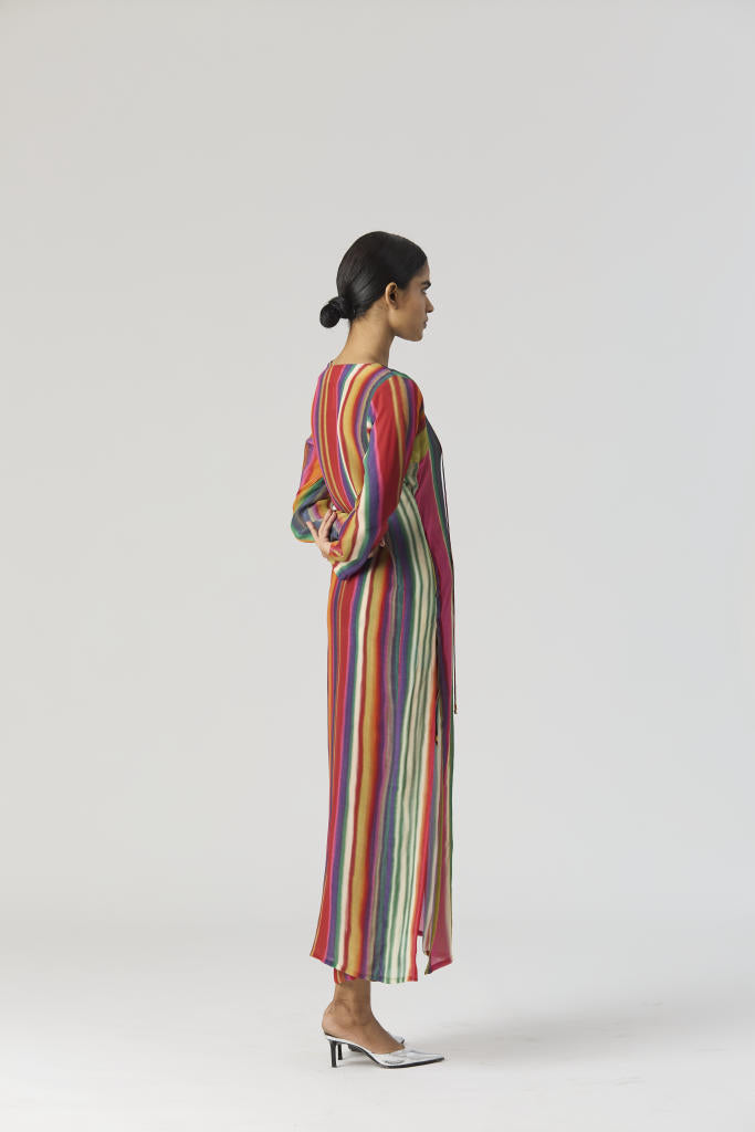 AURORA CREPE KURTA SET mul by Yam in multi color for women Worldwide