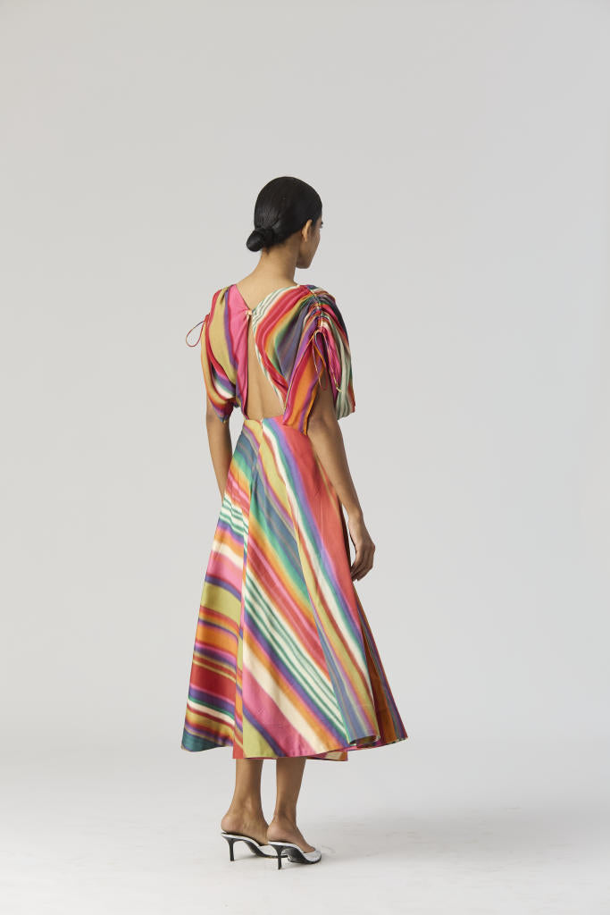 AURORA DRESS satin by Yam in multi color for women Worldwide