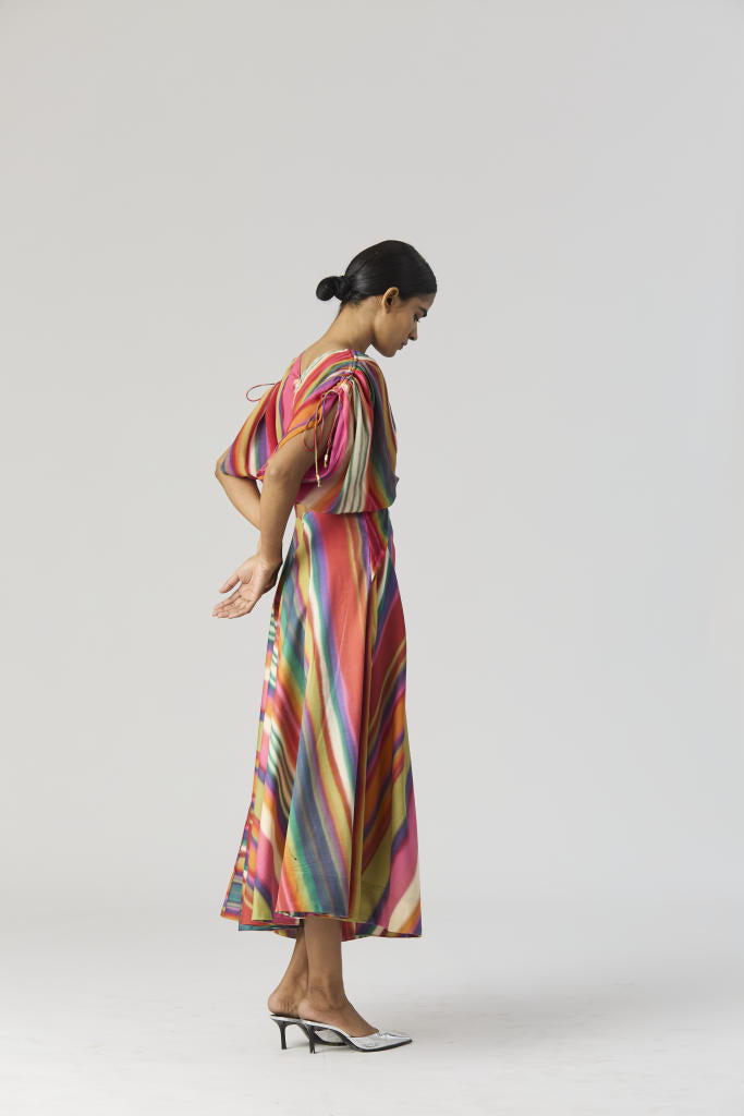 AURORA DRESS satin by Yam in multi color for women Worldwide