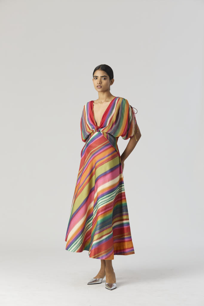 AURORA DRESS satin by Yam in multi color for women Worldwide