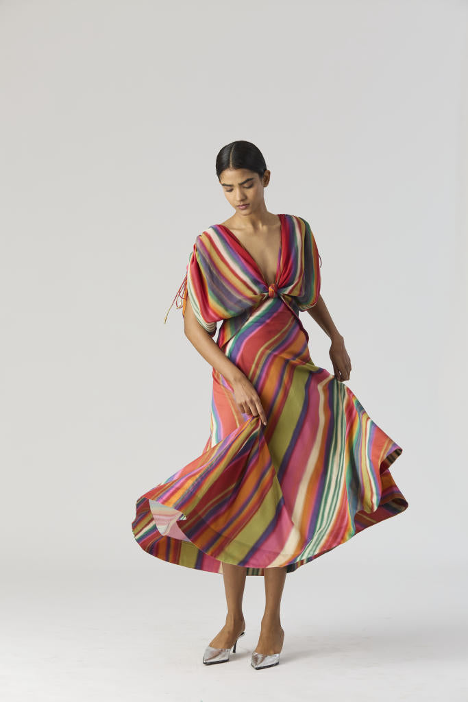 AURORA DRESS satin by Yam in multi color for women Worldwide
