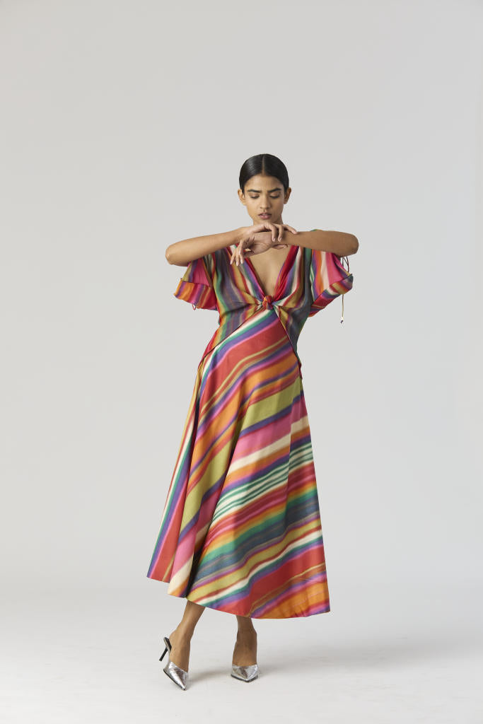 AURORA DRESS satin by Yam in multi color for women Worldwide