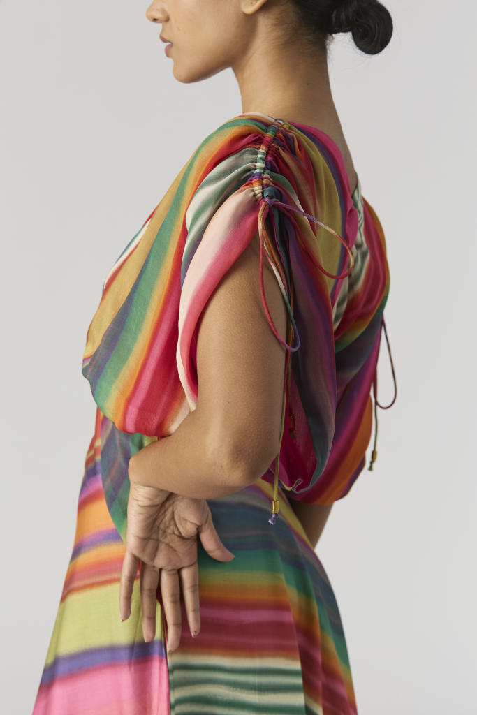 AURORA DRESS satin by Yam in multi color for women Worldwide