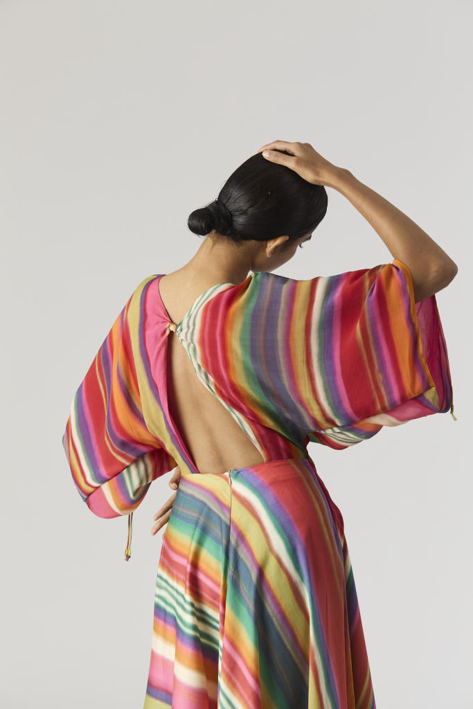 AURORA DRESS satin by Yam in multi color for women Worldwide