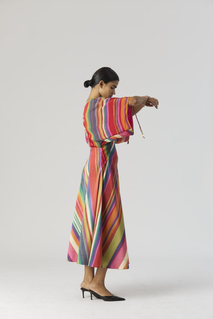 AURORA DRESS satin by Yam in multi color for women Worldwide