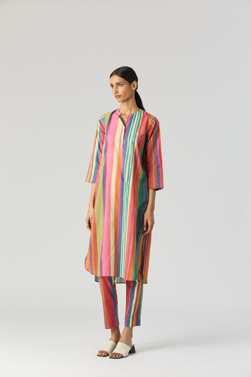 AURORA LONG KURTA SET cotton by Yam in multi color for women Worldwide